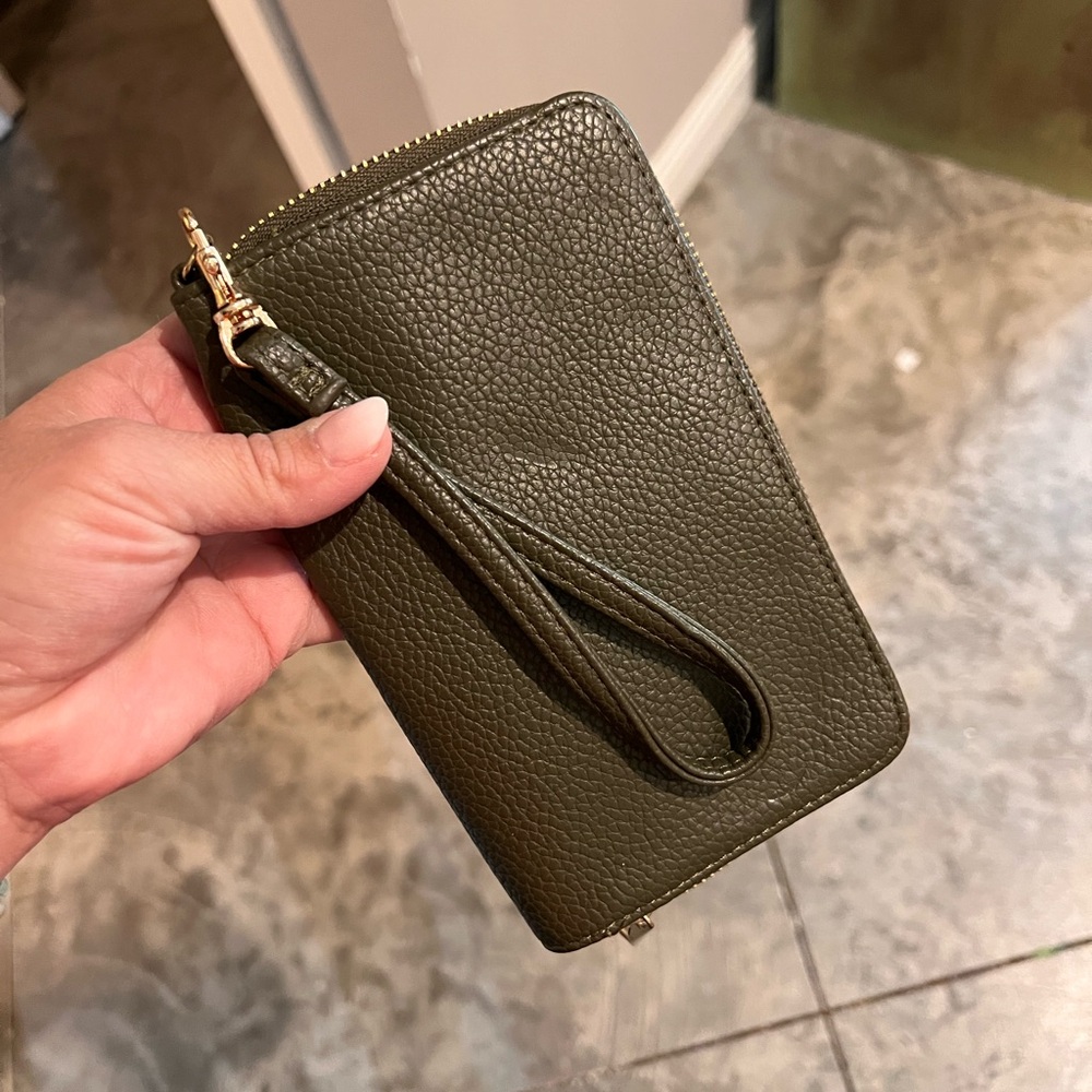 A New Day Olive Green Wristlet Wallet